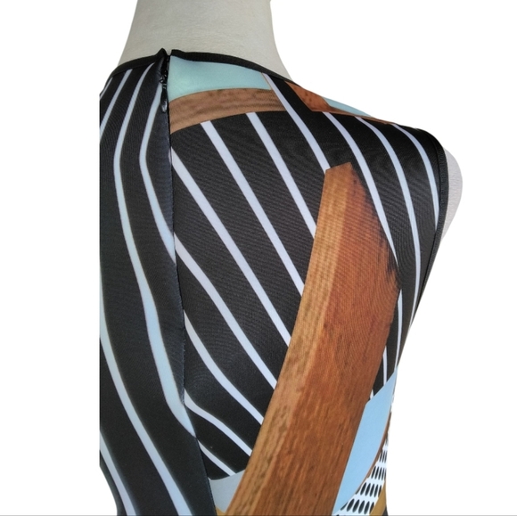 Clover Canyon Illusion Print Bodycon Style Stretchy Mini Dress Size Small - Picture 7 of 9